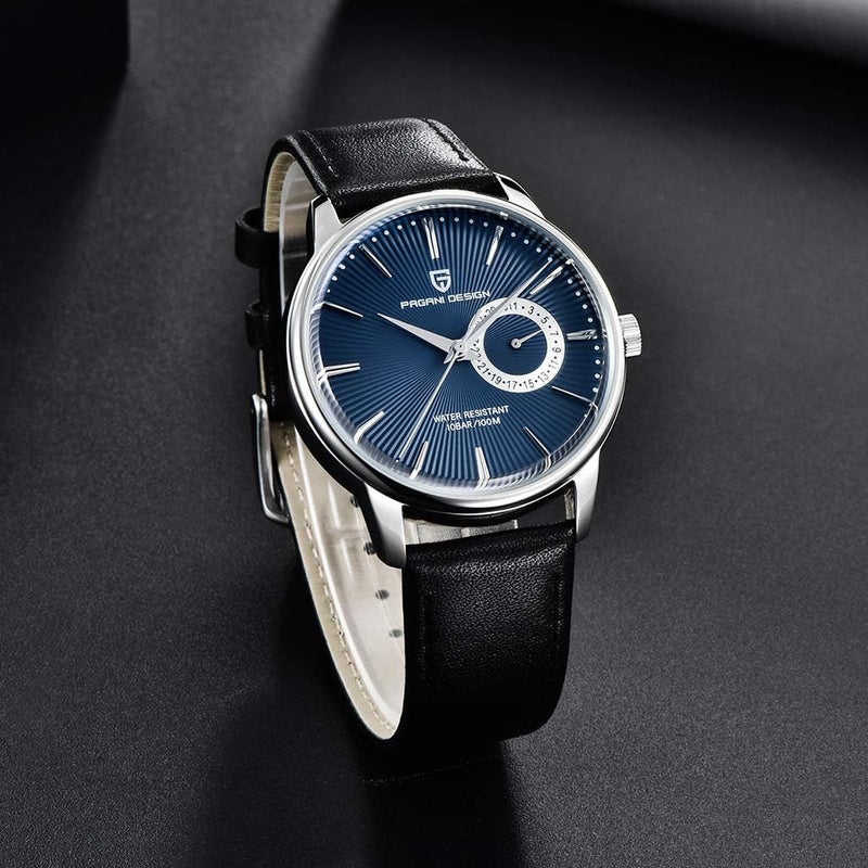 Pagani Design Vintage Men's Watch VH65 Quartz Movement with Leather Strap - Waterproof Business Sport Wristwatch - Image 3